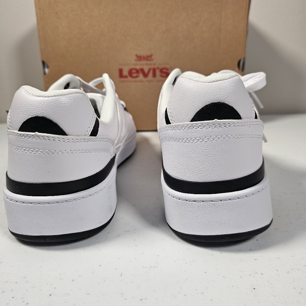 Levi's Mens 521 Mod Lo Pebbled Sneakers Low Top Casual White Black Size 12M - Picture 6 of 16